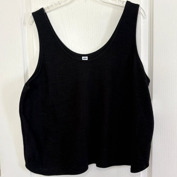 Old Navy Lightweight Textured Knit Tank Top Lounge Black Size XL NEW - Picture 2 of 5